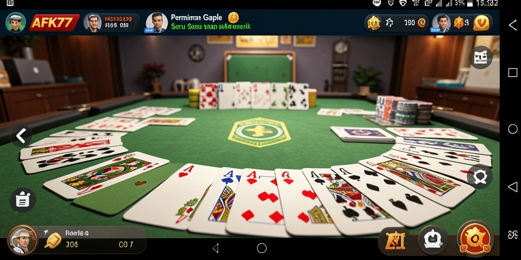 Tampilan gameplay Gaple yang menarik dan interaktif di AFK77.